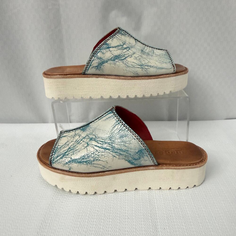 Bed Stu Fairlee II Slide Sandals Womens Size 7.5 Teal Leather - Picture 9 of 11